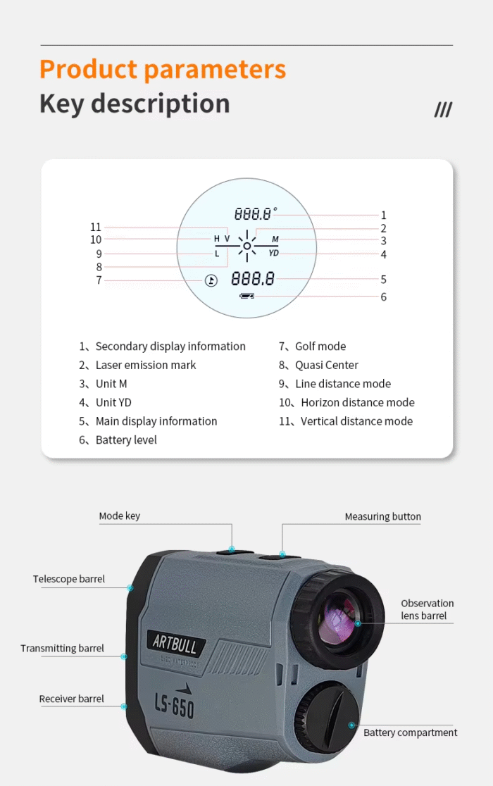 VM-650 6X Magnification Laser Rangefinder - Image 4