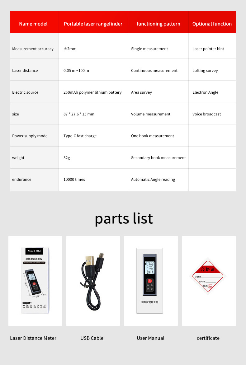 H9ebf47138eb8432294f7d2572bdf1c39B VM-KL02 Digital Laser Distance Meter - Image 9